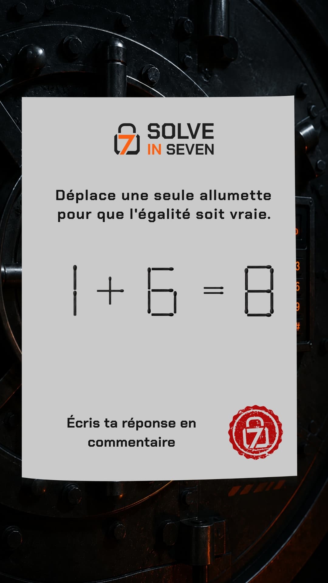 Image de l’énigme Une seule allumette à déplacer