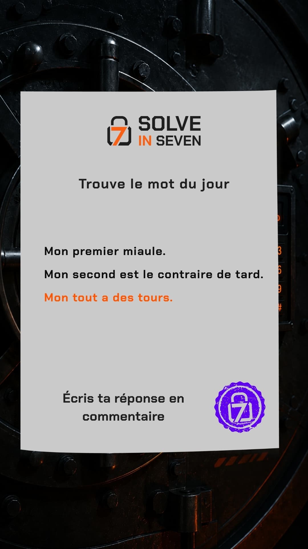 Image de l’énigme Charade : mon tout a des tours