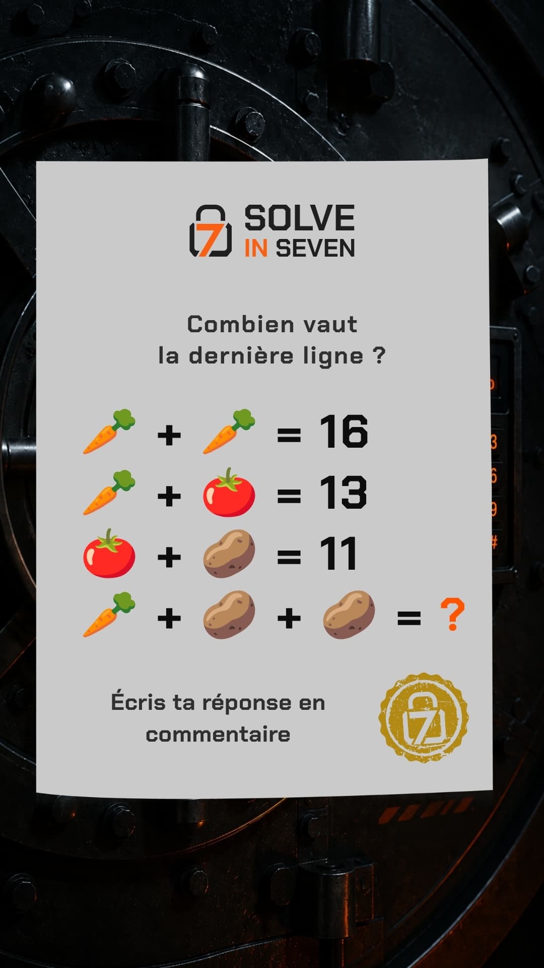 Image de l’énigme Carotte, tomate, patate : combien ?