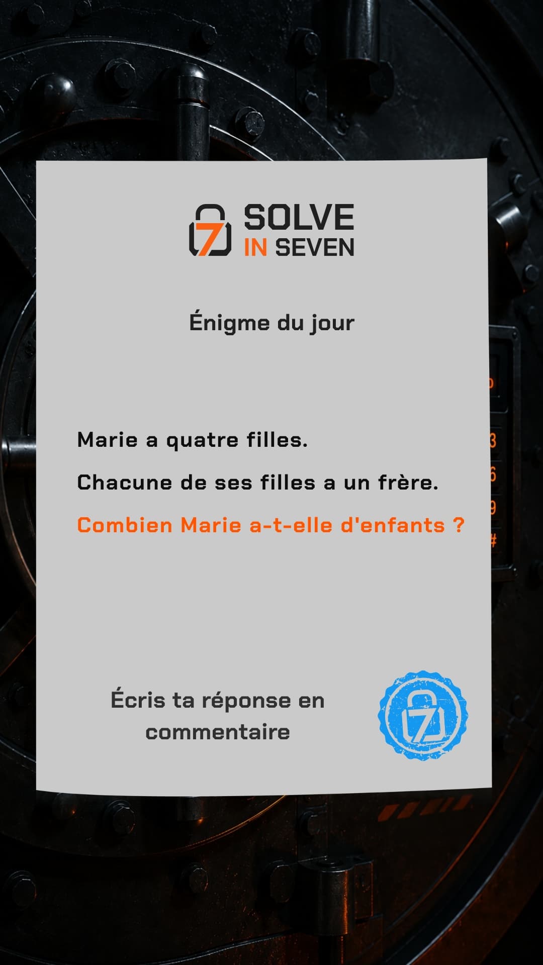 Image de l’énigme Marie a quatre filles